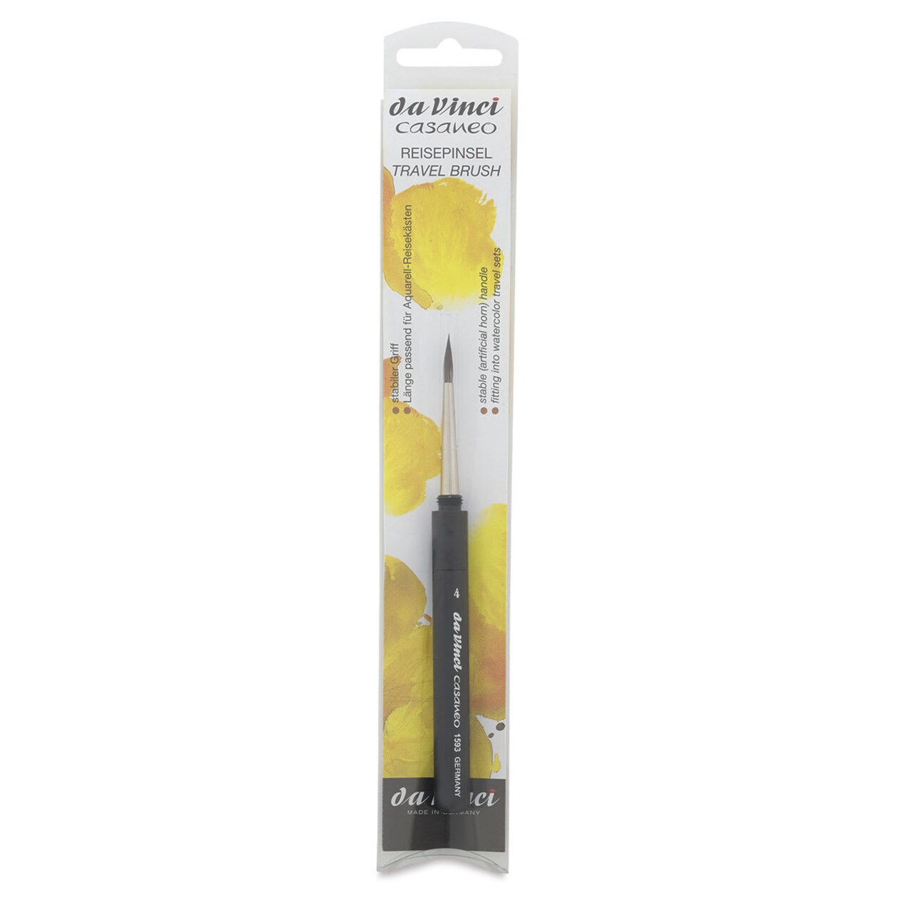 Da Vinci Casaneo Synthetic Squirrel Watercolor Brush - Travel Round, Size 4, Short Handle